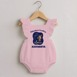 Capricorn Future Leader Zodiac Printed Baby Romper Frock - BABY PINK - 0 - 3 Months Old (Chest 19")