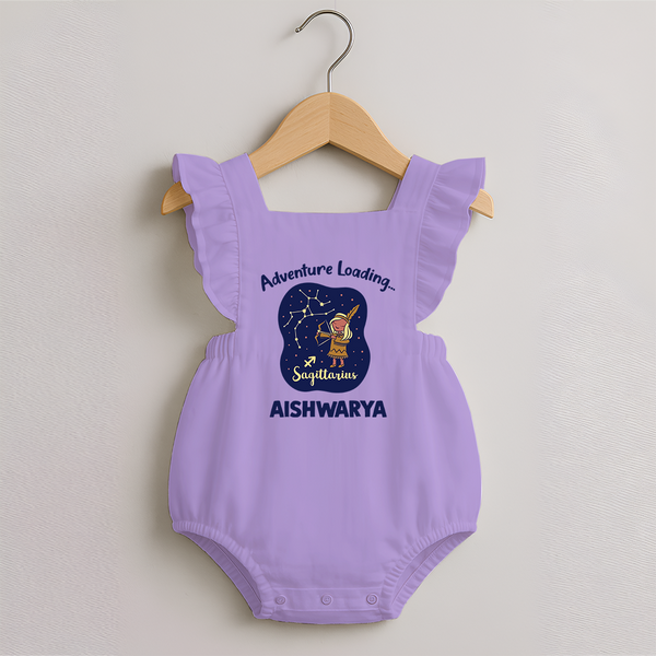 Capricorn Future Leader Zodiac Printed Baby Romper Frock - LILAC - 0 - 3 Months Old (Chest 19")