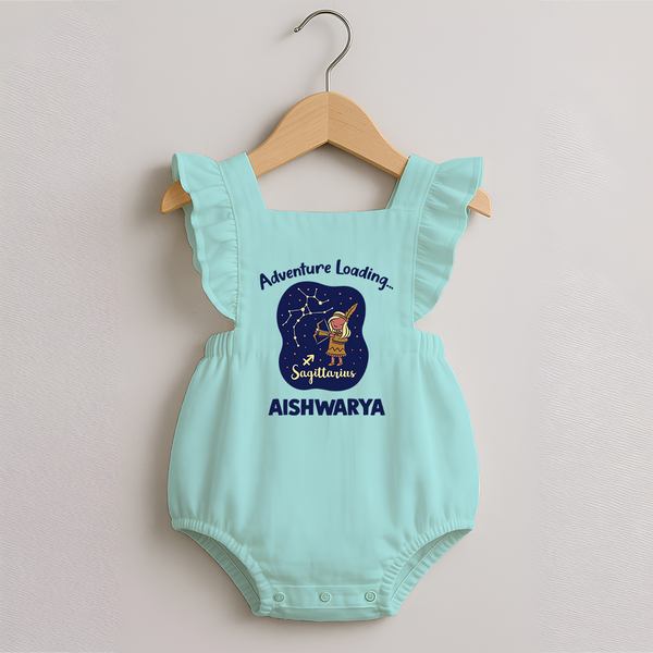 Capricorn Future Leader Zodiac Printed Baby Romper Frock - MINT GREEN - 0 - 3 Months Old (Chest 19")
