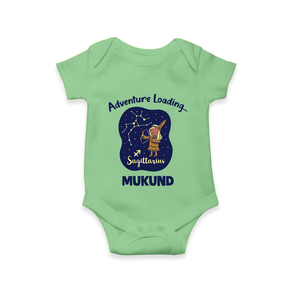 Capricorn Future Leader Zodiac Printed Baby Romper - GREEN - New Born (Chest 14")