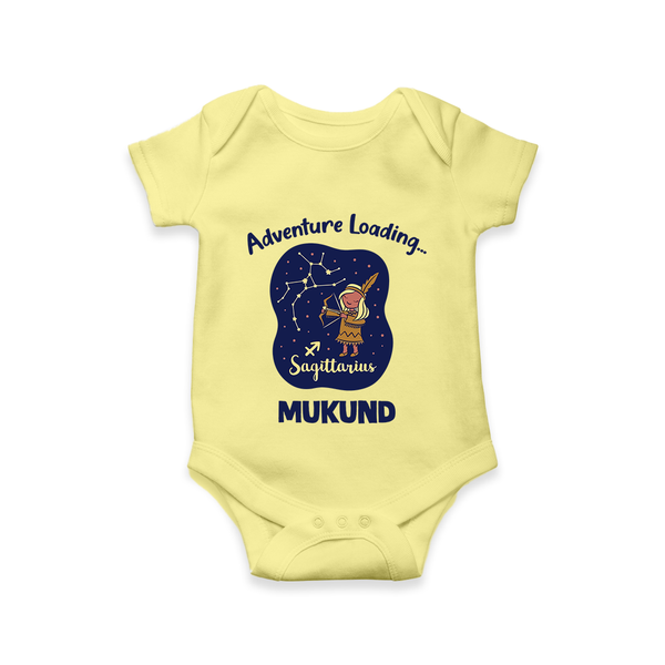 Capricorn Future Leader Zodiac Printed Baby Romper - PASTEL YELLOW - New Born (Chest 14")