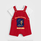 Capricorn Future Leader Zodiac Printed Baby Dungaree - RED - 0 - 5 Months Old (Chest 18")