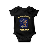 Capricorn Future Leader Zodiac Printed Baby Romper - BLACK - New Born (Chest 14")