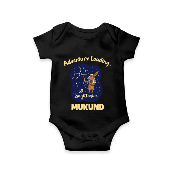 Capricorn Future Leader Zodiac Printed Baby Romper - BLACK - New Born (Chest 14")