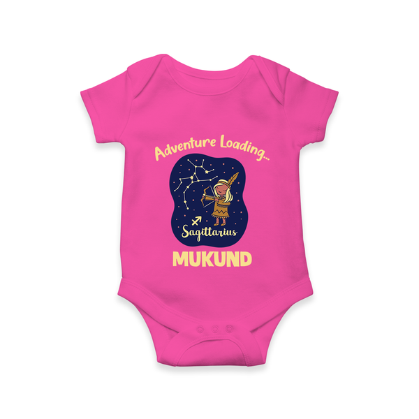 Capricorn Future Leader Zodiac Printed Baby Romper - HOT PINK - New Born (Chest 14")