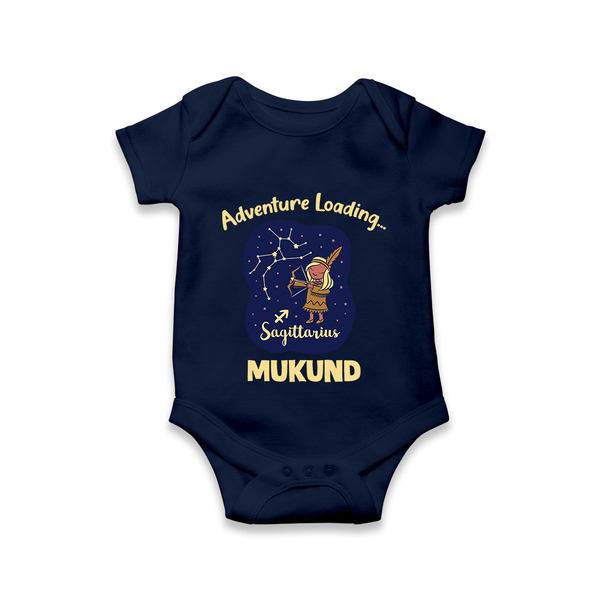 Capricorn Future Leader Zodiac Printed Baby Romper - NAVY BLUE - New Born (Chest 14")