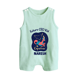 Aquarius Unique Soul Zodiac Printed Baby Button Romper - MINT GREEN - New Born (Chest 18")