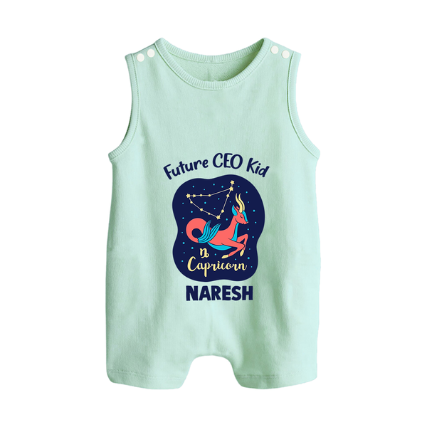 Aquarius Unique Soul Zodiac Printed Baby Button Romper - MINT GREEN - New Born (Chest 18")