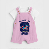 Aquarius Unique Soul Zodiac Printed Baby Dungaree - BABY PINK - 0 - 5 Months Old (Chest 18")