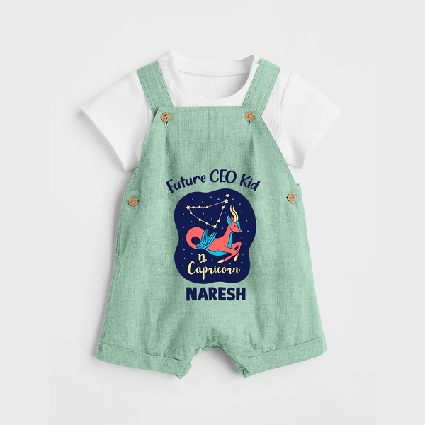 Aquarius Unique Soul Zodiac Printed Baby Dungaree - MINT GREEN - 0 - 5 Months Old (Chest 18")