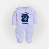 Aquarius Unique Soul Zodiac Printed BabyFullbody Suit - BABY BLUE - New Born (Chest 7.5")
