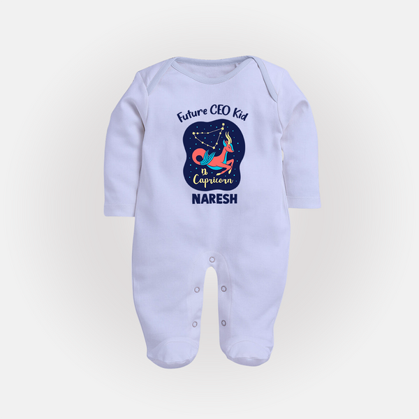 Aquarius Unique Soul Zodiac Printed BabyFullbody Suit - BABY BLUE - New Born (Chest 7.5")