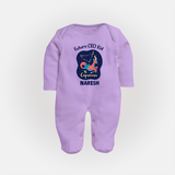 Aquarius Unique Soul Zodiac Printed BabyFullbody Suit - LILAC - New Born (Chest 7.5")