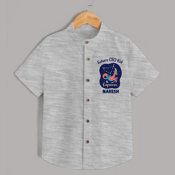 Aquarius Unique Soul Zodiac Printed Baby shirt - GREY - 0 - 6 Months Old (Chest 23")