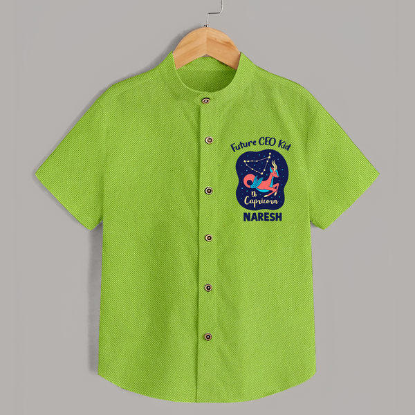 Aquarius Unique Soul Zodiac Printed Baby shirt - LIME GREEN - 0 - 6 Months Old (Chest 23")