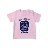 Aquarius Unique Soul Zodiac Printed Baby T shirt  - BABY PINK - 0-5 Months Old (Chest 17")
