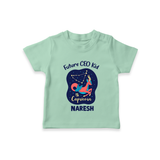 Aquarius Unique Soul Zodiac Printed Baby T shirt  - MINT GREEN - 0-5 Months Old (Chest 17")