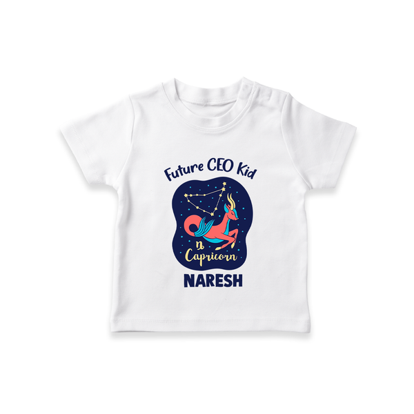 Aquarius Unique Soul Zodiac Printed Baby T shirt  - WHITE - 0-5 Months Old (Chest 17")