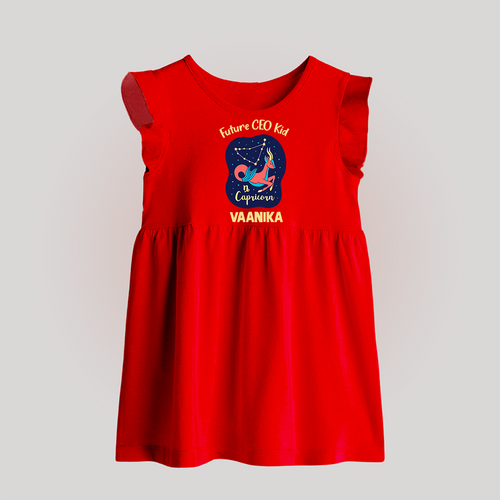 Capricorn Unique Soul Zodiac Printed  Baby Frock