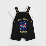 Aquarius Unique Soul Zodiac Printed Baby Dungaree - BLACK - 0 - 5 Months Old (Chest 18")