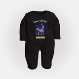 Aquarius Unique Soul Zodiac Printed BabyFullbody Suit - BLACK - New Born (Chest 7.5")