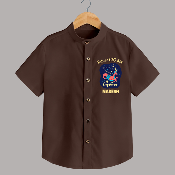 Aquarius Unique Soul Zodiac Printed Baby shirt - CHOCOLATE BROWN - 0 - 6 Months Old (Chest 23")