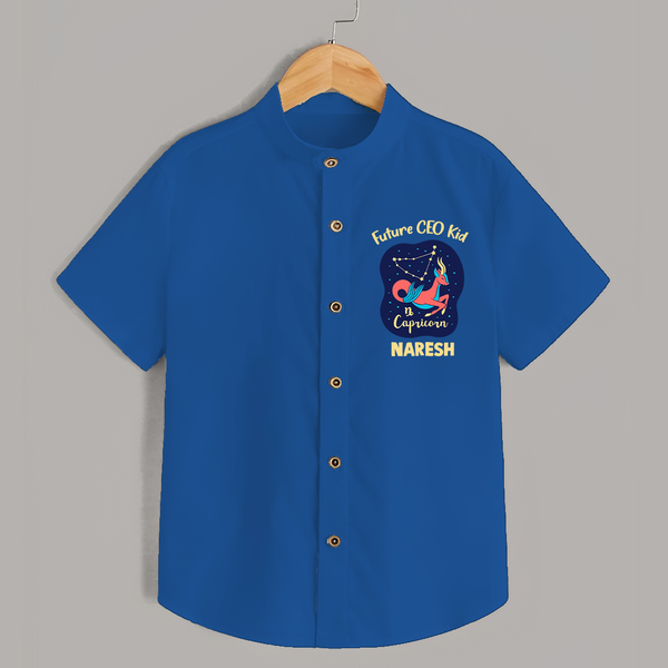 Aquarius Unique Soul Zodiac Printed Baby shirt - COBALT BLUE - 0 - 6 Months Old (Chest 23")