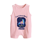 Cancer Cuddle Star Zodiac Printed Baby Button Romper - BABY PINK - New Born (Chest 18")
