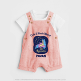 Cancer Cuddle Star Zodiac Printed Baby Dungaree - PEACH - 0 - 5 Months Old (Chest 18")