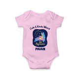 Cancer Cuddle Star Zodiac Printed Baby Romper - BABY PINK - New Born (Chest 14")