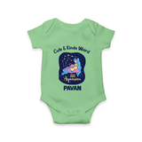Cancer Cuddle Star Zodiac Printed Baby Romper - GREEN - New Born (Chest 14")