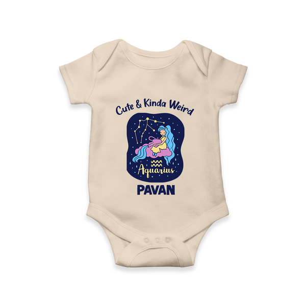 Cancer Cuddle Star Zodiac Printed Baby Romper - IVORY - New Born (Chest 14")