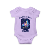 Cancer Cuddle Star Zodiac Printed Baby Romper - LILAC - New Born (Chest 14")