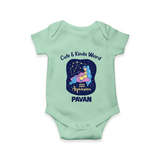 Cancer Cuddle Star Zodiac Printed Baby Romper - MINT GREEN - New Born (Chest 14")