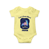 Cancer Cuddle Star Zodiac Printed Baby Romper - PASTEL YELLOW - New Born (Chest 14")