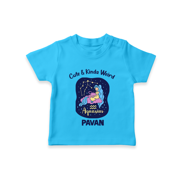 Cancer Cuddle Star Zodiac Printed Baby T shirt  - SKY BLUE - 0-5 Months Old (Chest 17")