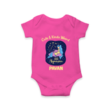Cancer Cuddle Star Zodiac Printed Baby Romper - HOT PINK - New Born (Chest 14")