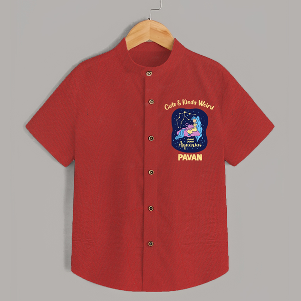 Cancer Cuddle Star Zodiac Printed Baby shirt - RED - 0 - 6 Months Old (Chest 23")