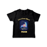 Cancer Cuddle Star Zodiac Printed Baby T shirt  - BLACK - 0-5 Months Old (Chest 17")