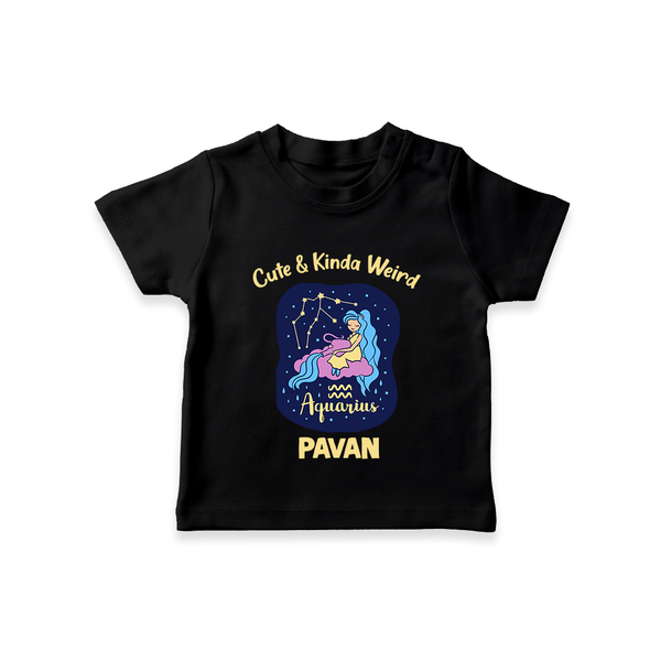 Cancer Cuddle Star Zodiac Printed Baby T shirt  - BLACK - 0-5 Months Old (Chest 17")