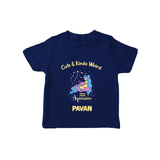 Cancer Cuddle Star Zodiac Printed Baby T shirt  - NAVY BLUE - 0-5 Months Old (Chest 17")