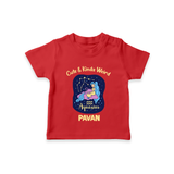 Cancer Cuddle Star Zodiac Printed Baby T shirt  - RED - 0-5 Months Old (Chest 17")