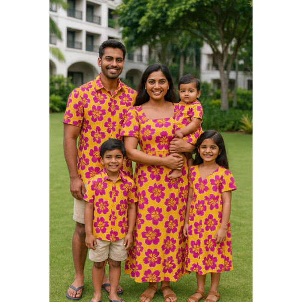 Tropical Bloom Yellow & Magenta Floral Family Package