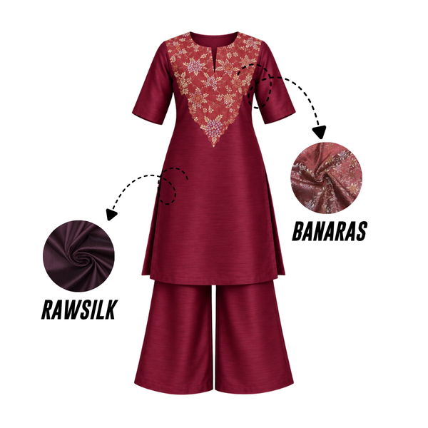 Royal Vines Festive Family Combo -Girl Kid Kurti Set