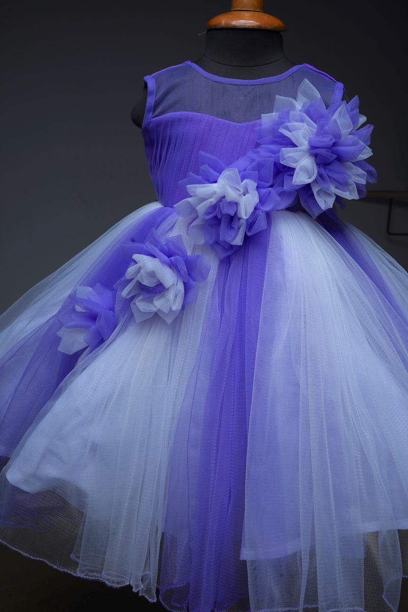 Lavender Ball Gown With Fabric Emblishment