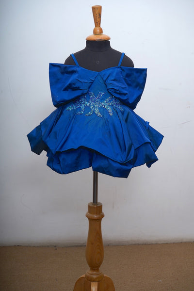 Cobalt Blue Half Shoulder Baby Dress