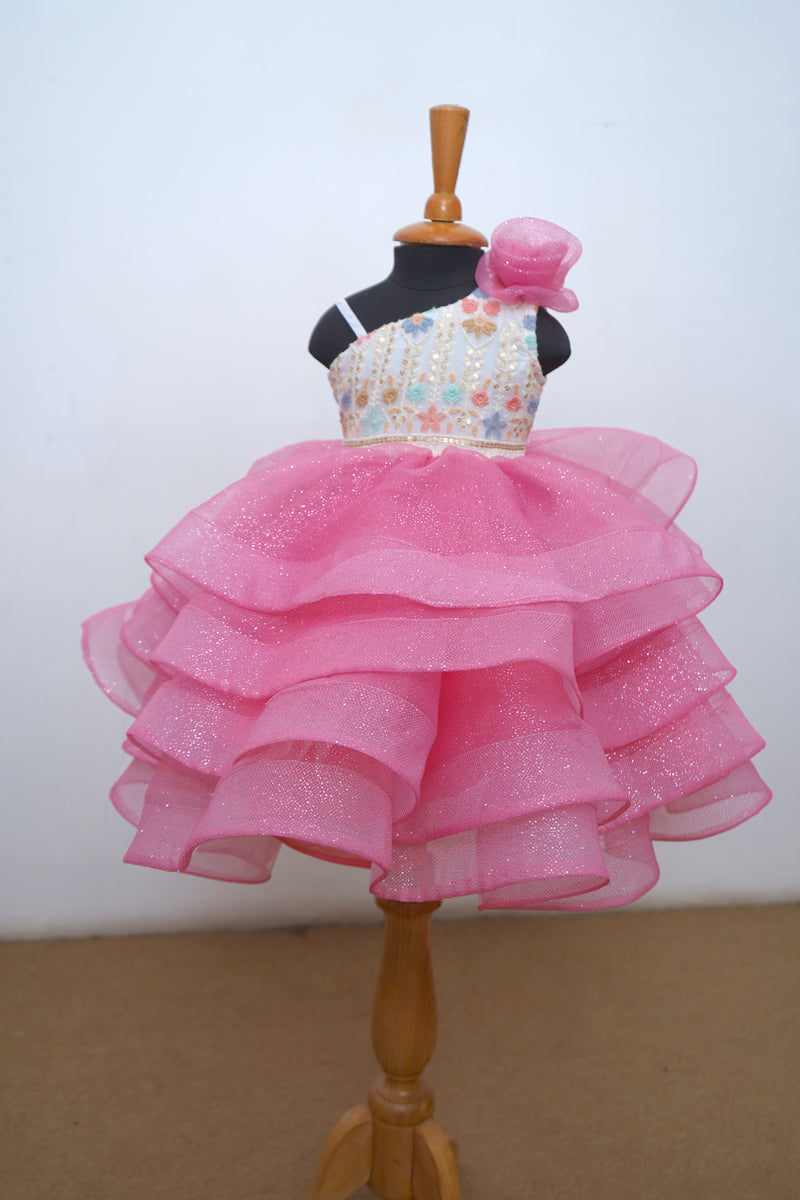 Blush Pink Net Baby Dress