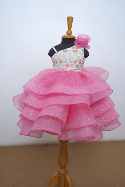 Blush Pink Net Baby Dress