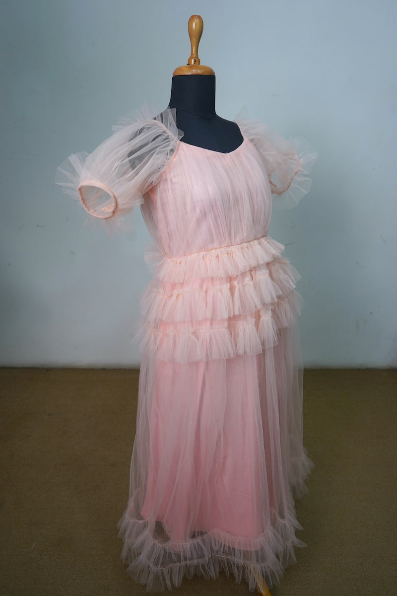 Flamingo Pleated Net Mom Dress
