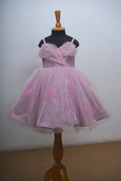 Blush Pink With Pearls Baby Dress
